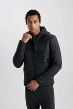 DEFACTO Fit Water Repellent Slim Fit Hooded Ribbed Coat