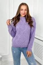 Sweater draped over the head in diamond purple