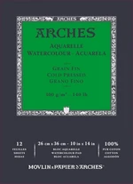 Arches Watercolour Cold Pressed Pad Natural White Album per schizzi 36 x 26 cm 300 g