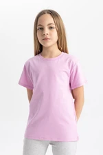 DEFACTO Girls Crew Neck Basic Short Sleeve T-Shirt