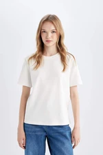 DEFACTO Regular Fit Crew Neck Basic Plain Short Sleeve T-Shirt