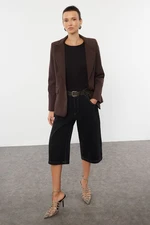 Trendyol Dark Brown Regular Lined Buttoned Woven Blazer Jacket