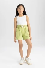 DEFACTO Girl's Pocketed Woven Labeled Shorts