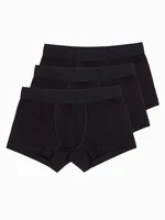 Ombre Men's cotton boxer shorts with logo - 3-pack black