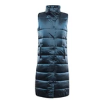 Long women's quilted vest with ALPINE PRO UREFA membrane mykonos blue