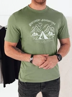 Men's T-shirt with print, green Dstreet