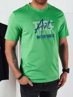 Men's T-shirt with print, green Dstreet