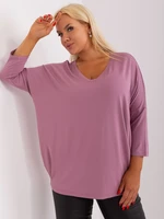 Powder pink blouse plus size with 3/4 sleeves