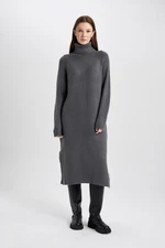 DEFACTO Regular Fit Turtleneck Long Sleeve Dress