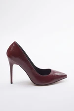 Trendyol Burgundy Pointed Toe Women's Classic Thin Heel Stiletto Shoes