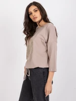 Dark beige women's blouse for every day