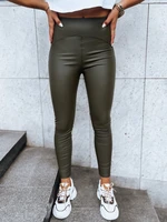 Women's waxed leggings with high waist WAXED CHIC green Dstreet