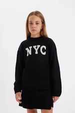 DEFACTO Girl Oversize Fit Crew Neck Sweater