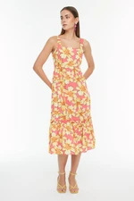 Trendyol Pink Printed Dress with Straps