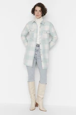 Trendyol Mint Checkered Weave Lumberjack Winter Shirt