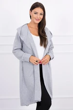 Cardigan with print oversize gray