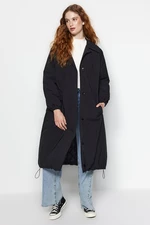 Trendyol Black Premium Oversize vízlepergető hosszú kabát