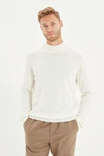 Trendyol Ecru Slim Fit Half Turtleneck 100% Cotton Basic Sweater