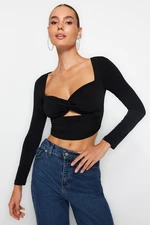 Trendyol Black Window/Cut Out Detail Blouse