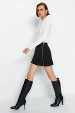 Trendyol Black Zipper Detailed A-line Mini Length Woven Skirt