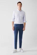 Pánské kalhoty Avva Indigo Dobby Flexibilní 5 kapes Slim Fit