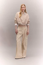 DEFACTO Wide Leg Cargo Gabardine Trousers