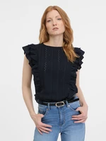 Orsay Dark blue Ladies T-shirt with frills - Women