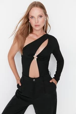 Trendyol Black Stone Accessory Detail Knitted Body