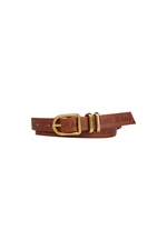 Tommy Jeans Opasok - TJW LEATHER LOGO HIGH WAIST BELT hnedý