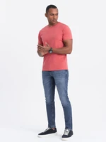 Ombre BASIC men's classic cotton T-shirt - coral