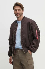 Oboustranná bomber bunda Alpha Industries MA-1 pánská, hnědá barva, přechodná, 100101.696