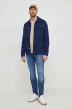 Džínová bunda Pepe Jeans BINGHAM GDG pánská, tmavomodrá barva, přechodná, PM402957