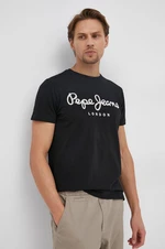 Tričko Pepe Jeans Original pánské, černá barva, s potiskem