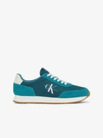 Petrol men's sneakers with suede details Calvin Klein Retro Runner Low Laceup Su-Ny