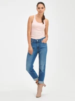 Modré dámské džíny GAP Mid rise universal slim boyfriend jeans