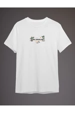 Trendyol White Los Angeles Printed Regular/Normal Cut T-shirt