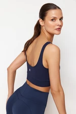 Trendyol Navy Blue Brushed Soft Fabric Support/Shaping Print Knitted Sports Bra