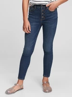 GAP Blue girls' jeans kids high-rise distressed ankle jeggings with washwell&#153