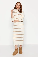 Trendyol Stone Striped Wide Fit Maxi Knitwear Dress