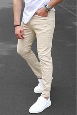 Madmext Men's Beige Canvas Slim Fit Trousers