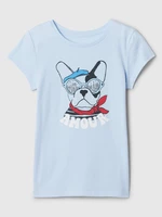 Blue girls' T-shirt with GAP print