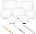 Sela Crystal Singing Bowl Set Frosted 440Hz Ein Satz Klangschalen