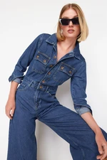 Trendyol Dark Blue Denim Overalls