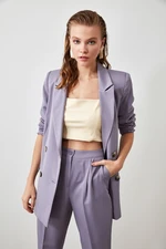 Trendyol Blue Oversized Woven Lined Double Breasted Blazer with Closure