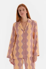 Dagi Yellow Glittery Satin Shirt