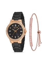 Polo Air Luxury Single Row Women's Wristwatch Zircon Stone Baguette Bracelet Combination Black Color