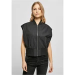 Women's Recycled Short Bomber Vest Black