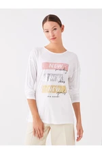 LC Waikiki Women's Crew Neck Printed Long Sleeved T-Shirt