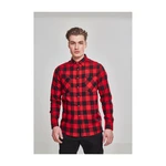 Plaid flannel shirt blk/red