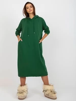 Dark Green Midi Sports Basic Oversize Dress